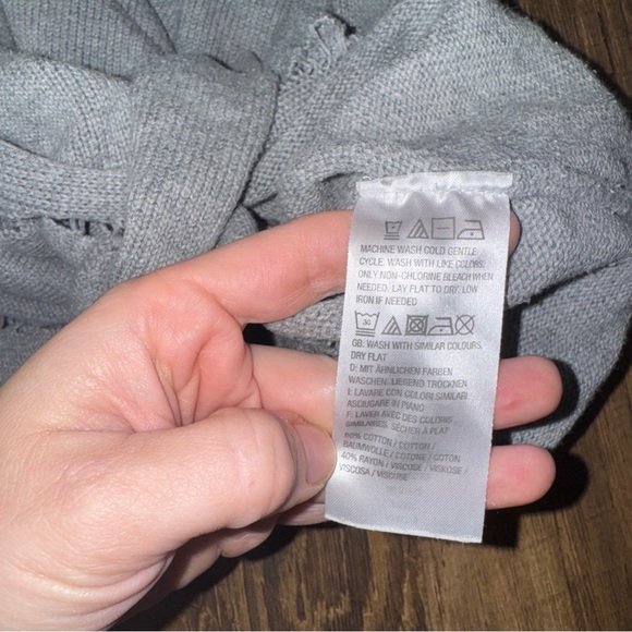 Lisa Rinna Collection Gray Ruffle Hem Sweater - Picture 6 of 7